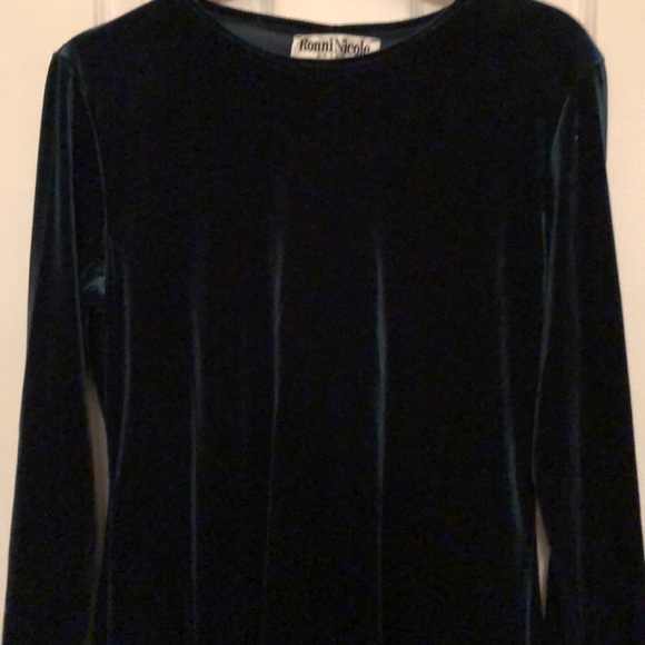 Dress velour womens new size 8 or 8P Ronni Nicole polyester Hunter green - Picture 2 of 3